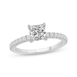 Previously Owned Lab-Grown Diamonds by KAY Princess-Cut Diamond Engagement Ring 1-1/3 ct tw 14K White Gold