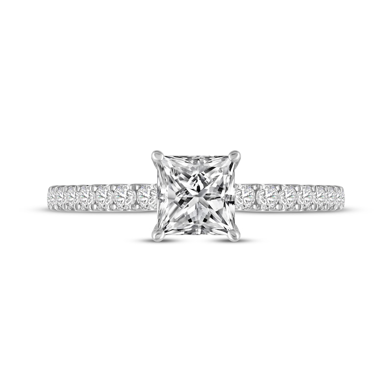 Main Image 3 of Previously Owned Lab-Grown Diamonds by KAY Princess-Cut Diamond Engagement Ring 1-1/3 ct tw 14K White Gold