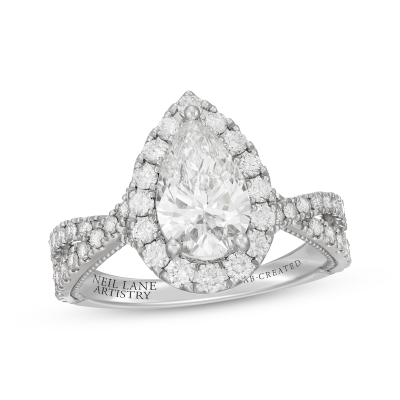 Main Image 1 of Previously Owned Neil Lane Artistry Pear-Shaped Lab-Grown Diamond Engagement Ring 2-1/3 ct tw 14K White Gold