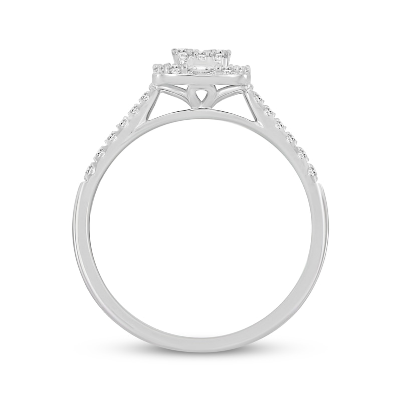 Previously Owned Baguette & Round-Cut Diamond Promise Ring 1/3 ct tw 10K White Gold