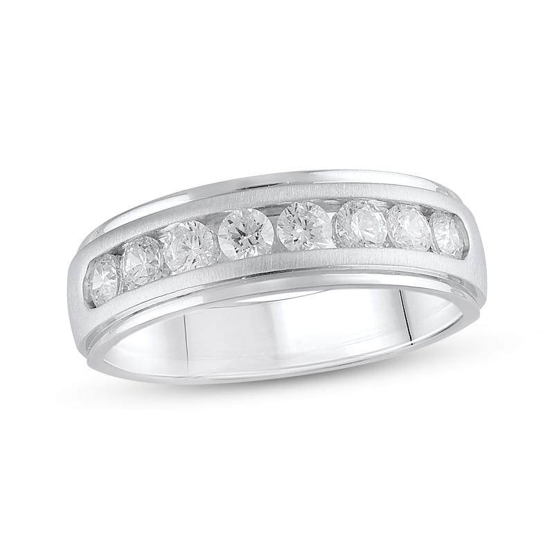 Main Image 1 of Previously Owned Men's Lab-Created Diamonds by KAY Wedding Band 1 ct tw 14K White Gold