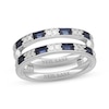 Thumbnail Image 1 of Previously Owned Neil Lane Diamond & Blue Sapphire Enhancer Ring 1/4 ct tw Round-cut 14K White Gold