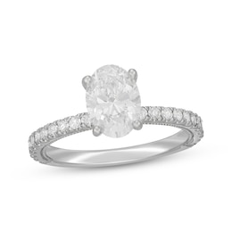 Previously Owned Neil Lane Artistry Oval-Cut Lab-Created Diamond Engagement Ring 2 ct tw 14K White Gold Size 5