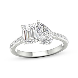 Previously Owned Toi et Moi Emerald-Cut & Pear-Shaped Lab-Grown Diamond Engagement ring 2-1/4 ct tw 14K White Gold