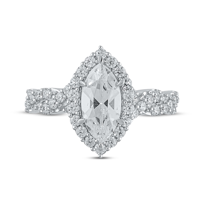 Main Image 3 of Previously Owned Lab-Grown Diamonds by KAY Marquise-Cut Diamond Engagement Ring 1-1/2 ct tw 14K White Gold