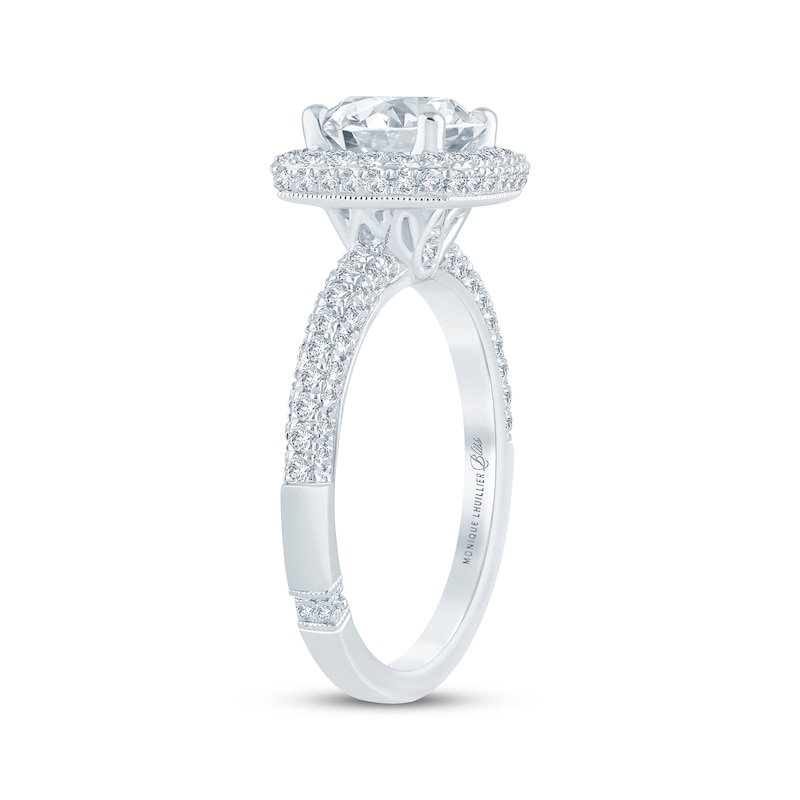 Main Image 2 of Previously Owned Monique Lhuillier Bliss Round-Cut Lab-Grown Diamond Engagement Ring 2-1/8 ct tw 18K White Gold