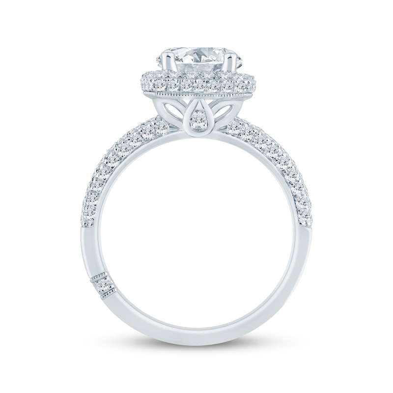 Main Image 3 of Previously Owned Monique Lhuillier Bliss Round-Cut Lab-Grown Diamond Engagement Ring 2-1/8 ct tw 18K White Gold