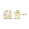 Thumbnail Image 2 of Previously Owned Men's Diamond Christ Earrings 1/4 ct tw 10K Yellow Gold