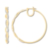 Thumbnail Image 1 of Previously Owned Diamond Twist Hoop Earrings 1/2 ct tw Round-cut 10K Yellow Gold