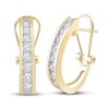 Thumbnail Image 1 of Previously Owned Diamond Hoop Earrings 1/2 ct tw 10K Yellow Gold