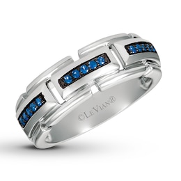 Previously Owned Le Vian Men's Blue Sapphire Band 14K Vanilla Gold