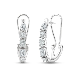 Previously Owned Diamond Hoop Earrings 1 ct tw 10K White Gold