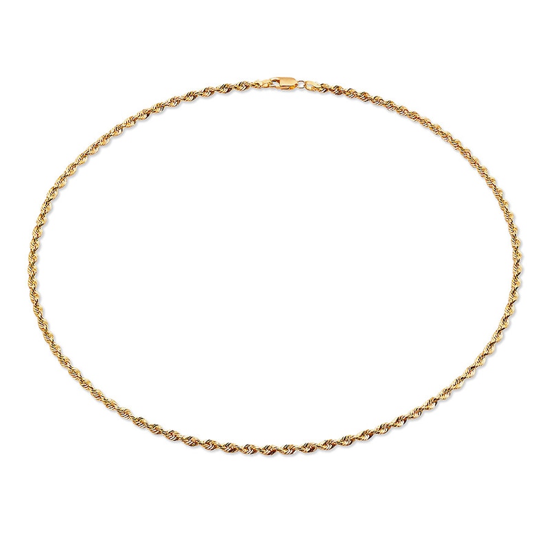 Main Image 2 of Previously Owned Solid Rope Chain Necklace 14K Yellow Gold 24&quot;