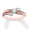 Thumbnail Image 1 of Previously Owned Three-Stone Diamond Ring 3/8 ct tw Round-cut 10K Rose Gold