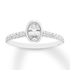 Thumbnail Image 1 of Previously Owned Diamond Engagement Ring 3/4 ct tw Oval/Round 14K White Gold