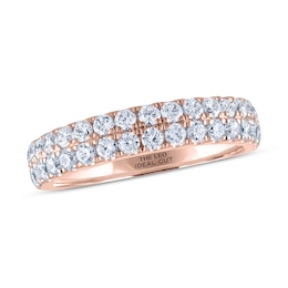 Previously Owned THE LEO Ideal Cut Diamond Anniversary Ring 1 ct tw 14K Rose Gold