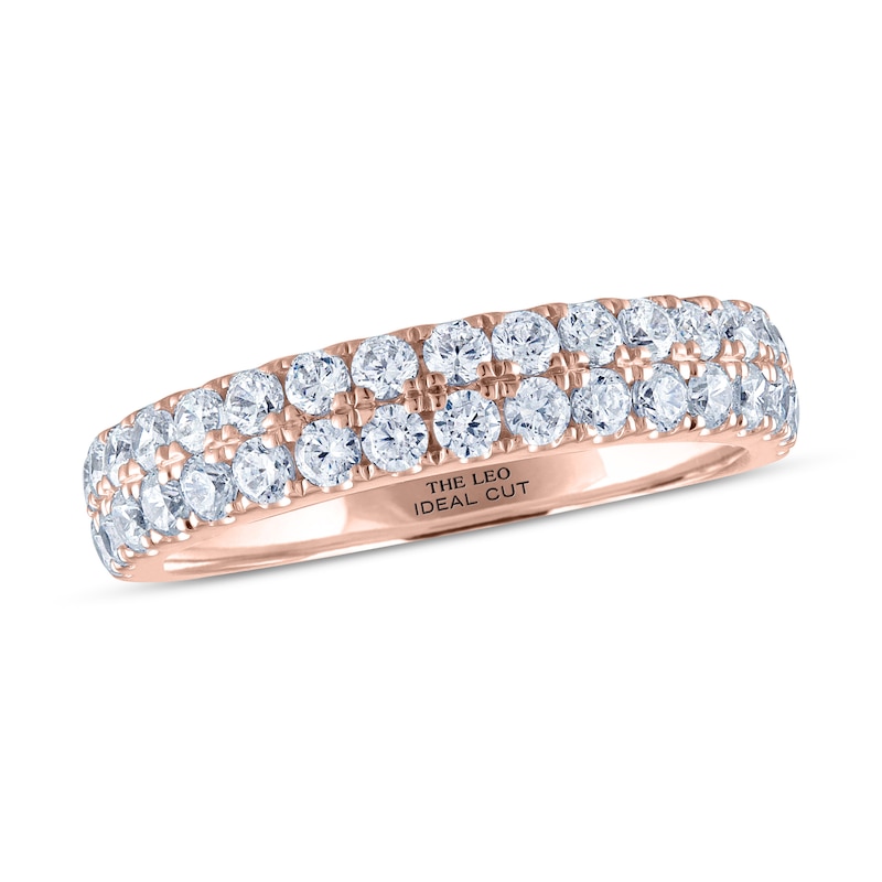 Main Image 1 of Previously Owned THE LEO Ideal Cut Diamond Anniversary Ring 1 ct tw 14K Rose Gold