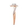 Thumbnail Image 2 of Previously Owned Diamond Halo Engagement Ring 5/8 ct tw Heart & Round-cut 14K Rose Gold