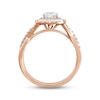 Thumbnail Image 3 of Previously Owned Diamond Halo Engagement Ring 5/8 ct tw Heart & Round-cut 14K Rose Gold