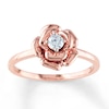 Thumbnail Image 1 of Previously Owned Diamond Flower Promise Ring 1/8 ct tw Round-cut 10K Rose Gold