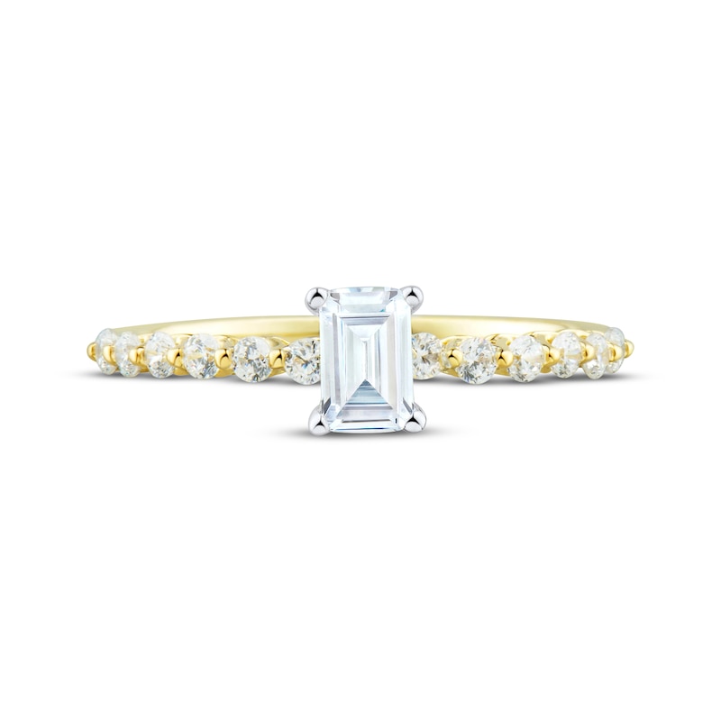 Main Image 3 of Emerald-Cut Diamond Engagement Ring 3/4 ct tw 14K Two-Tone Gold