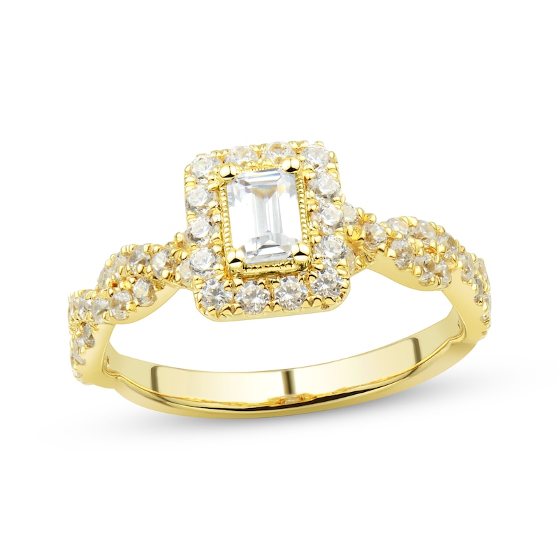 Main Image 1 of Emerald-Cut Diamond Engagement Ring 1 ct tw 14K Yellow Gold