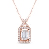 Thumbnail Image 1 of Baguette-Cut Diamond Necklace 1/5 ct tw 14K Rose Gold 18&quot;