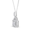 Thumbnail Image 2 of Princess-Cut Quad Diamond Cushion Frame Necklace 1/4 ct tw 14K White Gold 18&quot;