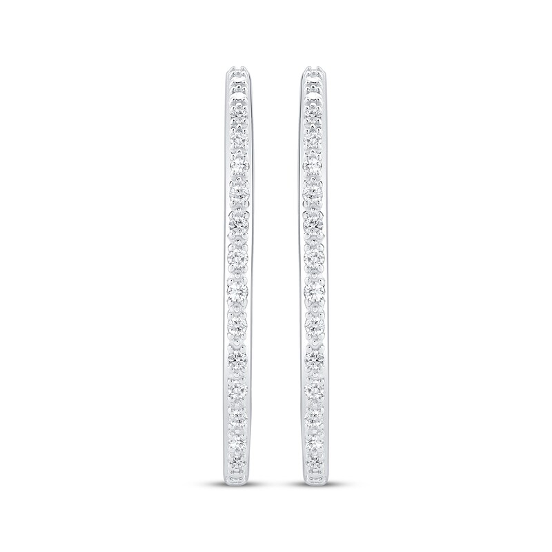 Main Image 2 of Unstoppable Love Diamond Twist Double Hoop Earrings 1/5 ct tw Sterling Silver & 10K Yellow Gold