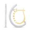 Thumbnail Image 3 of Unstoppable Love Diamond Twist Double Hoop Earrings 1/5 ct tw Sterling Silver & 10K Yellow Gold