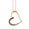 Thumbnail Image 1 of Le Vian Chocolate Ombré Diamond Heart Necklace 1/2 ct tw 14K Strawberry Gold 18&quot;