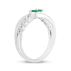 Thumbnail Image 2 of Our Story Together Pear-Shaped Lab-Created Emerald & White Lab-Created Sapphire Ring 10K White Gold