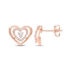 Thumbnail Image 2 of Believe in Love Diamond Double Heart Stud Earrings 1/4 ct tw 10K Rose Gold