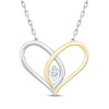 Thumbnail Image 1 of Diamond Looping Heart Necklace 1/10 ct tw 10K Yellow Gold & Sterling Silver 18&quot;