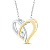 Thumbnail Image 2 of Diamond Looping Heart Necklace 1/10 ct tw 10K Yellow Gold & Sterling Silver 18&quot;