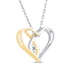 Thumbnail Image 3 of Diamond Looping Heart Necklace 1/10 ct tw 10K Yellow Gold & Sterling Silver 18&quot;