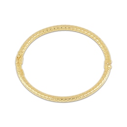 Etched Hollow Bangle Bracelet 10K Yellow Gold