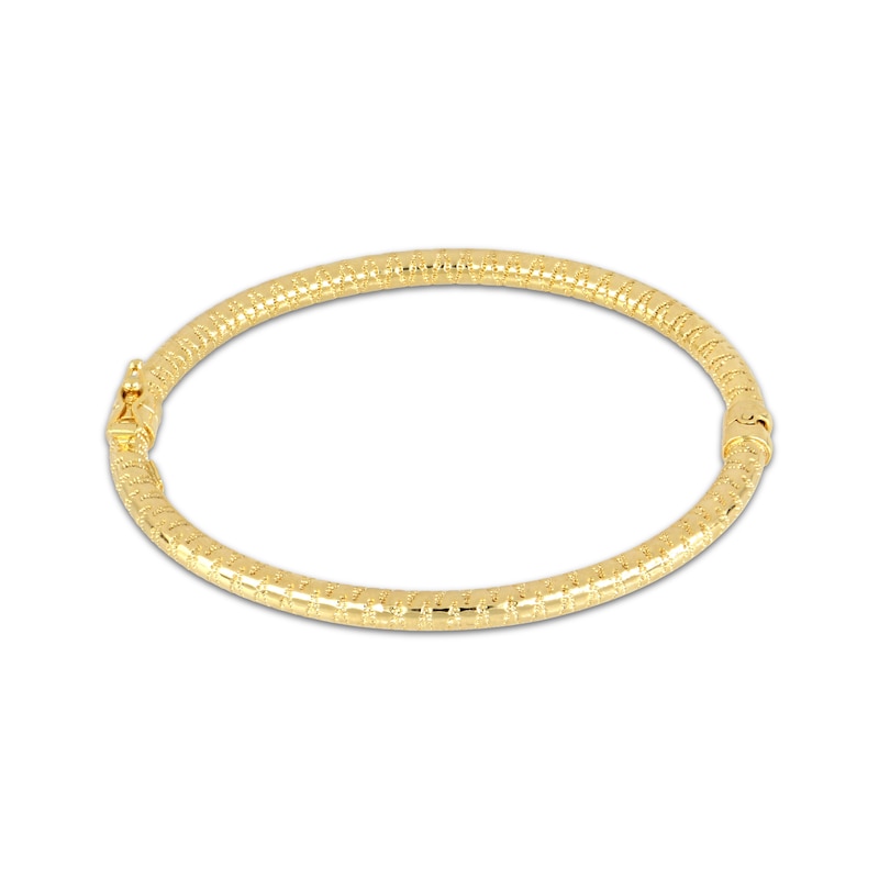 Main Image 2 of Etched Hollow Bangle Bracelet 10K Yellow Gold