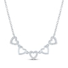 Thumbnail Image 2 of Diamond Accent Alternating Hearts Necklace Sterling Silver 18&quot;