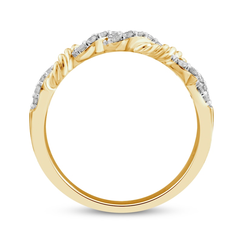 Threads of Love Diamond Twist Anniversary Ring 1/5 ct tw 14K Yellow Gold