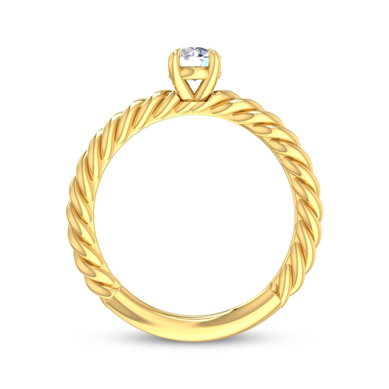 Round-Cut Diamond Solitaire Rope Shank Engagement Ring 1/3 ct tw 14K Yellow Gold (I/I2)