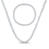 Thumbnail Image 1 of Men's Diamond Chain Link Necklace & Bracelet Gift Set 2-7/8 ct tw Sterling Silver