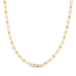 Diamond-Cut Valentino Chain Necklace 3.3mm Solid 14K Tri-Tone Gold 20&quot;