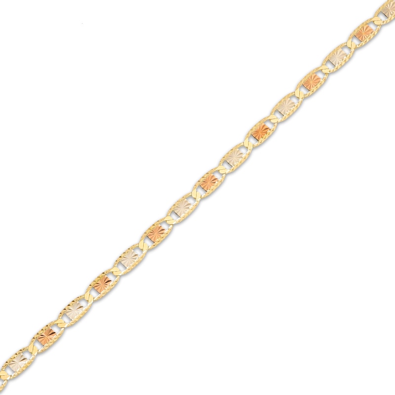 Main Image 2 of Solid Diamond-Cut Valentino Chain Necklace 3.3mm 14K Tri-Tone Gold 20&quot;