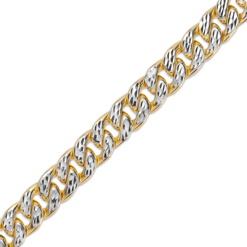 Previously Owned Hollow Diamond-Cut Curb Chain Bracelet 10K Yellow Gold 8.5"