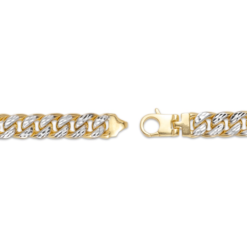 Previously Owned Hollow Diamond-Cut Curb Chain Bracelet 10K Yellow Gold 8.5"