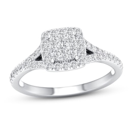 Previously Owned Diamond Engagement Ring 3/8 ct tw Round-cut 10K White Gold