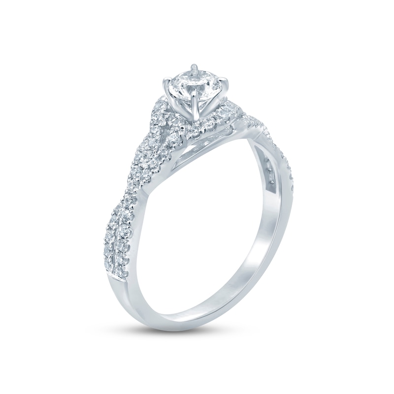 Main Image 2 of Previously Owned Round-cut Diamond Engagement Ring 3/4 ct tw 14K White Gold