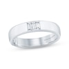 Thumbnail Image 1 of Previously Owned Monique Lhuillier Bliss Men's Diamond Wedding Band 1/4 ct tw Baguette & Round-cut 18K White Gold