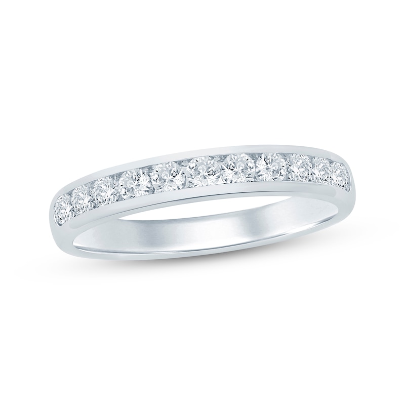 Main Image 1 of Previously Owned Round-Cut Diamond Anniversary Band 1/2 ct tw 14K White Gold